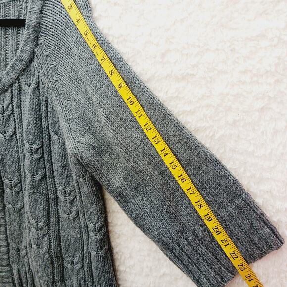 Sweater Cardigan 1X Gray Alpaca Knit Quiet Luxury Heritage Classic Old Money - Picture 5 of 9